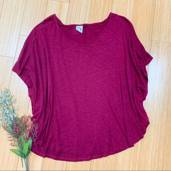 Anthropologie AKEMI + KIN burgundy top, S/XS. - Picture 1 of 7
